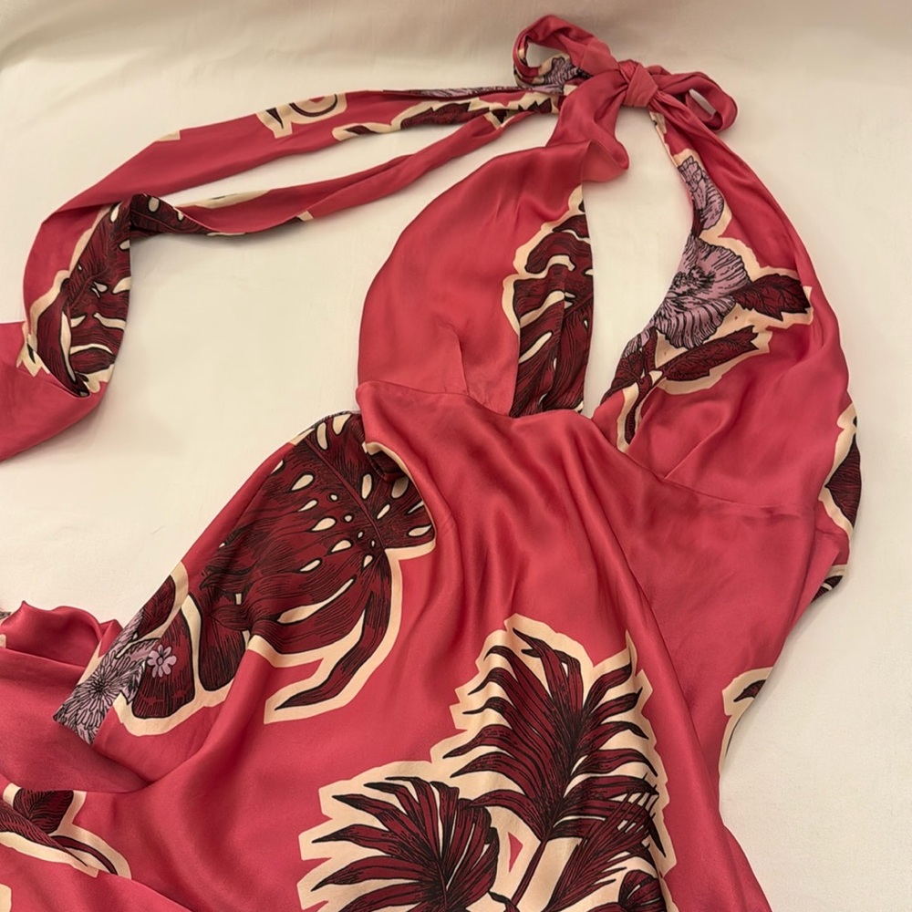 Banana Republic Pink Floral Midi Dress